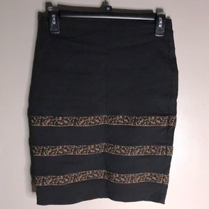 Cheetah stripped pencil skirt